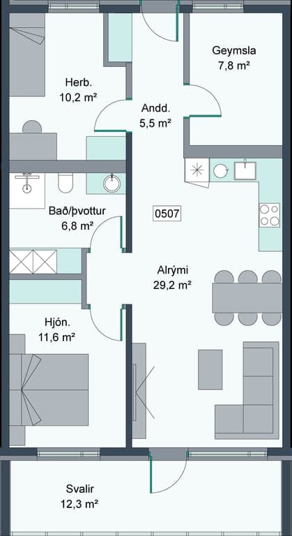 Baðherbergi